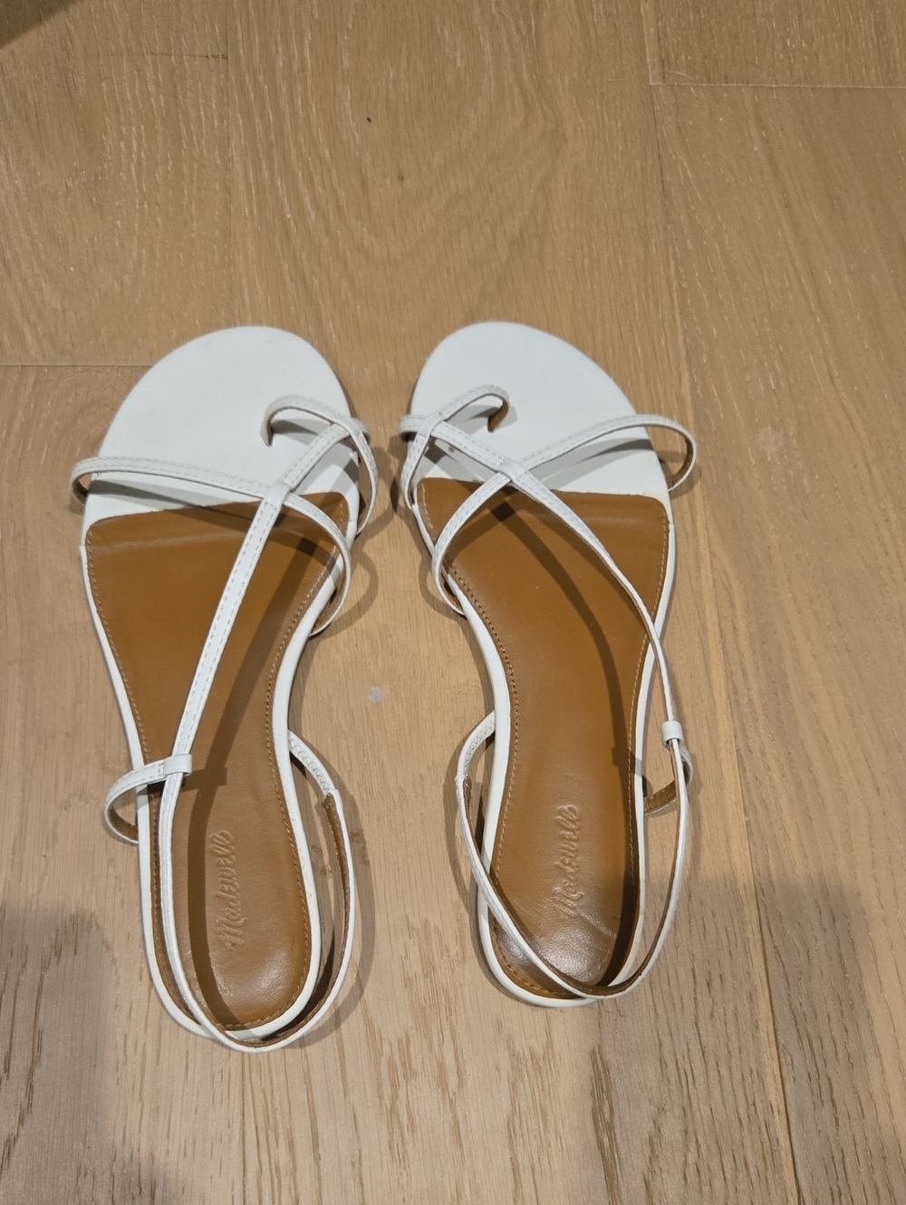 Madewell Leather White Strappy Women's Sandals - Classic Summer Style